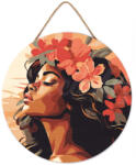 Figured Art Set pictura pe numere rotunda, pe lemn, Coronita de flori, O30cm (RFA041)