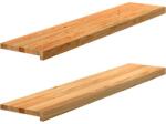 vidaXL Прозоречни первази, 2 бр, светлокафяви, 120x25x2 см, дъб масив (4009146)