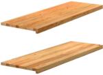 vidaXL Прозоречни первази, 2 бр, светлокафяви, 120x40x2 см, дъб масив (4009162)