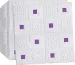 HOZRO Tapet 3D autoadeziv, Model pentru Tavan/Perete, design modern, foarte usor de montat, Alb/Mov
