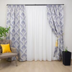 Hiko Set 2 draperii pentru exterior sau interior Hiko Waterproof Baroc albastru deschis/crem, cu rejansa (10014868)