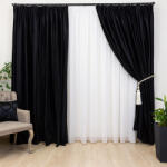 Hiko Set 2 draperii Hiko COMFY, catifea neagra, cu rejansa (10015027)