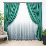 Hiko Set 2 draperii opace Hiko Blackoutm, dimout verde intens, cu rejansa Premium, creion de 6, 5cm (100003162)