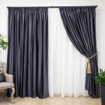 Hiko Set 2 draperii Hiko Comfy catifea gri antracit, cu rejansa (10013111)