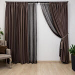 Hiko Draperie opaca, maro Hiko Blackout 98%, 200Lx245H cm, eleganta pentru living, dormitor, hotel, izolare termica si fonica, decor modern, montaj usor, rejansa creion de 6.5cm, 1 bucata (100000975)