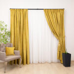 Hiko Set 2 draperii catifea imprimata, Hiko Comfy Cloud mustar/auriu, cu rejansa (100004032)