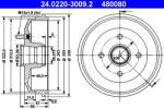 ATE Tambur frana ATE 24.0220-3009.2 (24.0220-3009.2) - centralcar