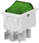 ORNO Billenőkapcsoló, zöld, szögletes, háttérvilágítással, 230V (OR-AE-13179/G/W) (OR-AE-13179/G/W)