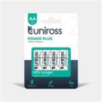 Uniross POWER PLUS 1, 5V LR6/AA/ceruza tartós alkáli elem 4db/csomag (UPPAAPK4) (UPPAAPK4)
