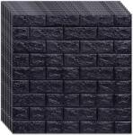 NEXTLY 20 x öntapadós 3D NEXTLY tapéta készlet, mennyezetre/falra, tégla kivitelű, vízálló, állítható, erős ragasztó, könnyen felszerelhető, lefedettség 10, 6 MP, 70x77 cm, fekete, 5-ös kód (s20tpt5mare)