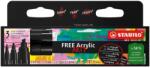 STABILO Free Acrylic Mix akril marker, T100, T300, T800, 3 darabos készlet, Fekete (SW6916933746)