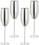 Quasar & Co 4 db pezsgőspohár készlet, Quasar & Co. , rozsdamentes acél, h 25 cm, 260 ml, Ezüstszín (43041107)