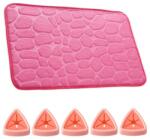 Mercaton fürdőszobaszőnyeg, memóriahabos, csúszásgátló, ultra-abszorbens, 60 x 40 cm-es, 5 öntapadó vízálló tartóval, törölközőtartóval, 5 x 2, 3 cm, rózsaszín (SET-AG491B-SP275-Pink-48061785)