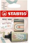 STABILO Boss mini Naturevibes szövegmarker, 3 szín/készlet, Sárzöld, Földzöld, Bézs (SW070372)