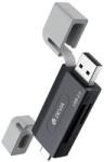 DEVIA 2in1 Leopard Series USB és Type-C kártyaolvasó, 2.0, SD/TF, fekete (ST112353)