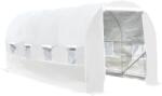 Outsunny Mezőgazdasági üvegházas kerti alagút, napfényes, acél/polietilén, UV-álló, 5 x 2 x 2 m, fehér (845-071V02)