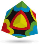 Verdes Innovation S. A. 3x3 versenykocka-egyenes forma, Körök minta (matrica nélküli) (00-0072)