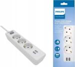 Philips 3 Plug + 2 USB 2 m Switch (SPN3032WA/60)