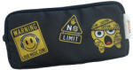 Pigna Penar etui dreptunghiular PIGNA, 3 fermoare, motiv Emoji, Negru (EJPE2520-1) Penar