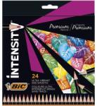 BIC Creioane colorate din lemn, mina ultra-rezistenta, 24 culori/set, BIC Intensity Premium 9678231