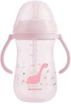 KikkaBoo Чаша със силиконовa сламка Kikkaboo - Dino World, 300 ml, Pink (31302030076)