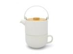 Bredemeijer Чайник UMEA TEA FOR ONE 500 мл, с чашка за чай, бял, Bredemeijer (BRED142007)