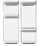 Brabantia Контейнер за съхранение на храна TASTY PLUS, комплект от 4 бр. , светлосив, пластмаса, Brabantia (BRAB122569)