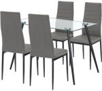 Leziter Nash 4+1 étkező garnitúra szürke-fekete (LUAL120B_DA258GB_4) - homelux