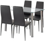 Leziter Nolen 4+1 étkező garnitúra fekete (LUA120W_MDC-001-Black_4) - homelux