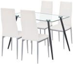 Leziter Nash 4+1 étkező garnitúra fehér-szürke (LUAL120B_DA258WG_4) - homelux