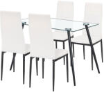 Leziter Nash 4+1 étkező garnitúra fehér-fekete (LUAL120B_DA258WB_4) - homelux