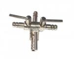  Csapos levegőelosztó fém 3 ágú (4/6mm be és ki - T elosztó) (Z202-T)