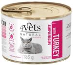 4Vets NATURAL 4Vets Cat Natural Simple Recipe with Turkey 12 x 185 g