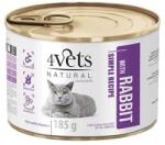 4Vets NATURAL 4Vets Cat Natural Simple Recipe Sterilised with Rabbit 6 x 185 g