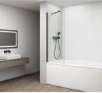 SAPHO POLYSAN FISA kádparaván, 700x1500mm, matt fekete/transzparent üveg (FS1072-B) (FS1072-B)