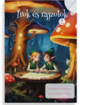 Iskola Írok és rajzolok 2. osztályos 2 az 1-ben vonalas és sima füzet A/5 (P1111-1402-507583) - jatekshop