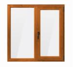 Bastion Fereastra PVC cu geam termopan, profil Bastion - 5 camere, stejar auriu, deschidere oscilobatanta pe partea dreapta, 1200x1000 mm