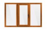 Bastion Fereastra PVC cu geam termopan, profil Bastion - 5 camere, stejar auriu, deschidere oscilobatanta pe partea stanga, 1800x1200 mm