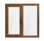 Bastion Fereastra PVC cu geam termopan, profil VEKA 82MD - 7 camere izolare, nuc, 1160x1160 cm, stanga, oscilobatant