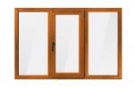 Bastion Fereastra PVC cu geam termopan, profil Bastion - 5 camere, stejar auriu, deschidere oscilobatanta pe partea dreapta, 2200x1200 mm