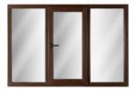 Bastion Fereastra PVC cu geam termopan, profil VEKA 76MD - 6 camere izolare, wenge exterior/alb interior, 1800x1200 mm, dreapta, oscilobatant