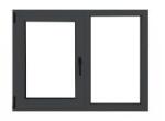 Bastion Fereastra PVC cu geam termopan, profil VEKA 82MD - 7 camere izolare, antracit exterior/alb interior, 1160x1160 cm, stanga, oscilobatant