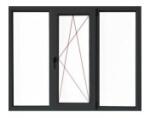 Bastion Fereastra PVC cu geam termopan, profil VEKA 76MD - 6 camere izolare, antracit 2200x1200 mm, dreapta, oscilobatant