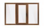 Bastion Fereastra PVC cu geam termopan, profil VEKA 76MD - 6 camere izolare, nuc, 2000x1200 mm, stanga, oscilobatant