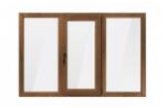 Bastion Fereastra PVC cu geam termopan, profil VEKA 82MD - 7 camere izolare, nuc exterior/alb interior, 1800x1200 mm, dreapta, oscilobatant