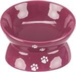 TRIXIE Castron Ceramic Pentru Pisici, Ridicat, Forma Ergonomica, 0.15 l/13cm, Bordo