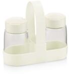 IRIS C-00381 Drop üveg fűszerszóró szett tartóval, 2 darabos 2*100ml, fekete vagy elfántcsont színű (C-00381)