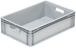 Bekuplast Basicline Euro láda 600x400x170 mm, alja és oldala zárt, nyitott markolat, Szürke (1762_000314_401001)