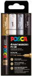 uni UNI Posca PC-1M Akril Marker Készlet 4 Darab/Készlet Ünnepi Színek (2UPC1M4DBUNNEP)