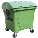 1100 L-es nagyméretű íves tetejű hulladékgyűjtő (zöld) (07-0014-2)